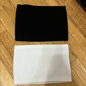 COTTON ON Two Pack White and Black Ribbed Tube Tops